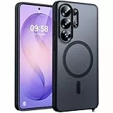 TOCOL für Samsung Galaxy S26 Ultra Hülle 6,9 Zoll, Kompatibel mit Magsafe, Eingebauter Magnetring, Militärschutz Stoßfest Kratzfest Haltbarkeit Griffig Transluzente Matt Magnetisch Handyhülle, Schwarz