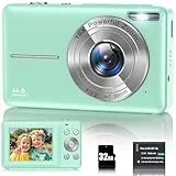 Digitalkamera 1080P 44MP Fotokamera 16X Digitalzoom Kamera, Vlogging Fotoapparat Kompaktkamera mit 2,4' LCD Bildschirm, 32G Micro Speicherkarte, 1 Akku für Kinder Teenager Studenten Anfänger-Grün