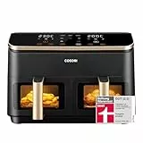 COSORI Airfryer, Testsieger der Stiftung Warentest, Heißluftfritteuse 2 Kammern, 8,5L Heißluftfritteuse mit Sichtfenster, Innenraum aus Metall reduziert Kunststoffkontakt, Gold