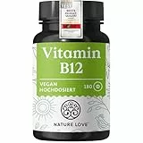 Vitamin B12-180 Tabletten - 500 µg pro Tablette - Beide aktiven Formen (Adenosyl- & Methylcobalamin) & Depotform - Ohne synthetische Zusätze, hochdosiert, vegan, laborgeprüft