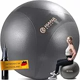 KIANA SPORTS Gymnastikball & Sitzball - 4 Größen - Deutsche Entwicklung - Rutschfester Yoga Ball mit Noppen - Extra Dick & Belastbar - inkl. Pumpe & Übungsplan – Ideal für Fitness & Büro