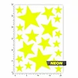 hauptsachebeklebt Bogengröße A4 - Sterne - Selbstklebende Folie - Stars Set1 IN 15 Farben - Neon + Chrom! Sticker Aufkleber