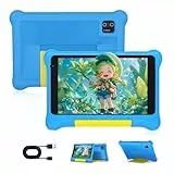 Byxsb Kinder Tablet 7-Zoll Android 13 Quad Core 5GB RAM 32GB ROM Bluetooth WiFi Dual-Kameras GMS stoßfestes Gehäuse vorinstallierte Kinderanwendungen Elternkontrolle (Blau)