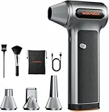WOLFBOX MF200 Elektrisches Staubgebläse mit Abnehmbarem Akku, 87.5 m/s Air Duster Kabellos, 3-Stufen Akku Gebläse mit 4 Düsen, Druckluftspray Alternative für PC Reinigung, Tastatur, Auto, Outdoor