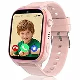 4G Smartwatch Kinder, IP68 Kinder Smartwatch mit GPS und Telefon, HD Videoanruf, SOS-Anruf, Schulmodus, Spiel, Wecker, SIM, Handy, Smart watch Wasserdicht Kinderuhr Geschenke für Mädchen Jungen, Pink