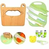 Kindermesser 13-teiliges Kinder-Küchenmesser-Set zum Schneiden und Kochen von Obst oder Gemüse für Kleinkinder, inklusive Holzmesser Schneidebrett Schäler(Fisch)