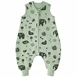 Looxii Schlafsack Baby mit füßen 1.0 Tog Baumwolle BabySchlafsack Herbst Ganzjahres Schlafsack mit Beinen für Kinder 6-18 Monate Jungen Mädchen 70 cm