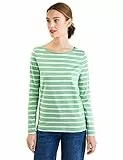 Street One Damen A319234 Streifenshirt, Light Brisk Green, 40 EU