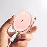 LISEN für Ladestation Apple Watch Und iPhone,Magsafe Ladegerät für iPhone 17 Pro Air 16 Pro Max/15/14/13/12 Zubehör [Super Tragbar] Wireless Charger 2025 Induktive Ladestation,Rosa