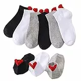 GEYIWSSXY Lustige Bunt Sneaker Baumwolle Socken Damen 39-42 Herren Kurze Socken Liebe Herz Cartoon Gute Laune Socks 6 Paare