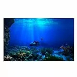 Fdit Aquarium Hintergrund, Aquarium Unterwasser Dekoration 21 im Aquariumhintergrund für die Wand 122 * 61cm