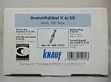 Knauf K6 /50 Drehstiftdübel/Nageldübel, 100 Stück, Kunststoff, Dübel
