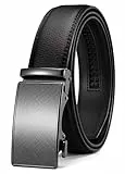 CHAOREN Automatik Gürtel Herren, Buckley Ledergürtel Ratsche Automatikschließe für Herren Business Anzug, 35mm Breit Gürtel Ohne Löcher, Größe Angepasst - Schwarz