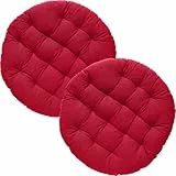 REDBEST Stuhlkissen, Stuhlauflage, Sitzkissen Uni 2er-Pack rot Größe 37 Ø - gesteppt, mit glatten, strapazierstarkem Gewebe (weitere Farben)