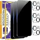 IMBZBK für iPhone 15 für Panzerglas Sichtschutz 3 Stück Schutzfolie Folie Sichtschutz Zubehör mit 3 Stück Kameraschutz