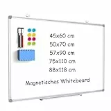 DOLLAR BOSS Magnetisches Whiteboard, 50X70CM Magnettafel Magnetpinnwand mit 2 Whiteboard Stifte, 8 Magnete and 1 Radiergummi, für Schule & Haus und Büro