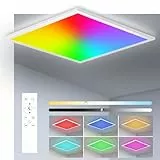 Oraymin LED Panel Deckenleuchte RGB, 45x45 cm Deckenlampe Dimmbar mit Fernbedienung, 28W 3100LM LED Panel Farbwechsel, Speicherfunktion, 3000K-6500K Quadrat Lampe für Wohnzimmer Schlafzimmer