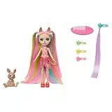 Enchantimals Puppen, Sunshine Beach Deluxe-Hair-Puppe und Tierfreund, kleine Puppe mit abnehmbarem Rock und Zubehör, Geschenke für Kinder, HTJ70