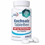 EuRho® Vital Kochsalz Tabletten, Salztabletten Sport mit 1000 mg Natriumchlorid, 393 mg Natrium, Elektrolyte Tabletten für Hitze, Schweißverlust, Laufen & Belastung, 100 Stück, vegan, hochdosiert