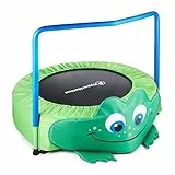 HyperMotion Frosch Kindertrampolin 90 cm mit Haltegriff - Indoor/Outdoor Gartentrampolin, 6 rutschfeste Beine, Schaumstoffgriff - für Kinder 3-6 Jahren, bis 50 kg