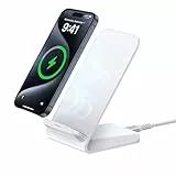 Induktive Ladestation für iPhone 17/16/15/14/13/12/11 Pro Max, 15W Wireless Charger Handy Ständer Kabelloses Ladegerät für Samsung Galaxy S25/S24 Ultra/S23/S22/S21 FE, Google Pixel 10 Pro XL 9 8 7a 6