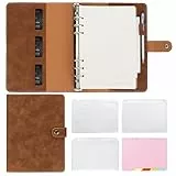 Skycase A5 Binder Notizbuch Ordner Portfolio,6 Löcher Loseblatt Binder PU Leder,Ringbuchordner Ringbinder Planer,Ringbuch DIN A5 Tagebuch Ringbuchhülle mit Füllpapier/Bindertaschen/Papierblatt,Braun