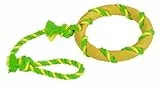Kerbl Pet Ring am Seil, grün-gelb, 47 cm Vollgummi/Baumwolle