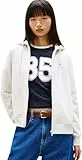 Tommy Jeans Damen Tjw Reg Flag Zip Thru Dw0dw19729 Kapuzenpullover Mit Durchgehendem Reißverschluss, Grey (Ice Grey Heather), S EU