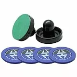 Hathaway Arcade Air Hockey 9,5 cm Schläger und 7,3 cm Pucks – Schwarz und Blau