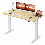FitStand Höhenverstellbarer Schreibtisch Einteilige Tischplatte 180x80 cm-mit 2 starken Motoren-Stabiler Schreibtisch Höhenverstellbar Elektrisch-Standing Desk mit Memory-Funktion