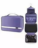 Carttiya Kulturbeutel zum Aufhängen, Kulturbeutel Herren Damen, Kosmetiktasche Groß Waschtasche Reise Waschbeutel Cosmetic Bag Makeup Tasche Kulturtaschen Toilettentasche mit Haken (Violett)