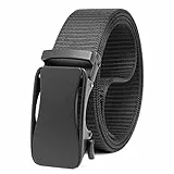 TOUGERJOY Nylon Ratschengürtel für Männer, militärischer taktischer Stretch Web Nylon Gürtel für Wandern Jagd Wotking Hosen Braun M