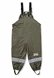 Sterntaler Kleinkind Unisex Regenhose Kinder Träger Regenträgerhose gefüttert - Wasserdicht mit Druckknopf und verschweißten Nähten - dunkelgrün, 116