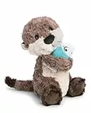 NICI Kuscheltier Otter Oda mit Fisch 25cm - grau - Stofftier aus weichem Plüsch, niedliches Plüschtier zum Kuscheln und Spielen, für Kinder & Erwachsene, tolle Geschenkidee - 62648