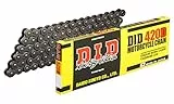 DID Kette 420 D, 130 Glieder (Standard), offen mit Clipschloss, Stahlfarben