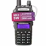 Mirkit Walkie Talkie UV-82 MK3 5W - mit 2800 mAh Batterie - 10 km Reichweite mit Headset - VHF UHF, 128 Kanäle - Handfunkgerät UV 82, 1 Stück
