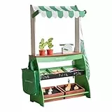 Teamson Kids Marktstand aus Holz mit Gemüse, Waage & Zubehör Spielset