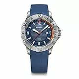 WENGER Herren Armbanduhr Seaforce, Ø 43 mm, Swiss Made, Analog Quarz, Wasserdicht bis 200 m, Silikon-Armband, Blau, 01.0641.140