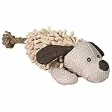 TRIXIE Hundespielzeug Plüschhund mit Tau - Stofftier für Hunde, Interaktives Zerr- & Apportierspielzeug aus Plüsch, 30 cm - Robustes Spielzeug für Welpen & erwachsene Hunde - 35930