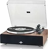 Plattenspieler mit Lautsprechern, Bluetooth Schallplattenspieler mit integriertem Verstärker, Hi-Fi Vinyl Record Player mit AT-3600L Magnet-Tonabnehmer, 2 Geschwindigkeiten (33/45 U/min)