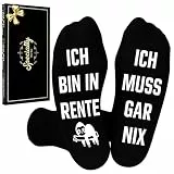 Belloxis Rentner Geschenk Mann Socken Herren 43-46 Abschiedsgeschenk Kollegen Rente Ruhestand Geschenk Abschied Kollegin Renteneintritt Geschenk Männer Geschenke für Papa Opa Stoppersocken Herren