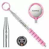 CaddieX Golf Ballrückholer Edelstahl 42–290 cm – Teleskop Golfangel mit 6-Kant Greifsystem – Ausziehbare Golfball Angel – Golf Ball Retriever – Golf Zubehör, pink