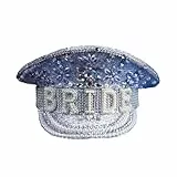 TOWARDSNAN Brauthut Mit Perlen Besetzter Kapitän Mit Strasssteinen Zartes BRAUT Mit Diamanten Besetztes Handperlen Hochzeitszubehör Für Die Zeremonie