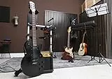 BELECO 2.5x1.8m Stoff Gitarre Musikbühne Hintergrund, Musikinstrumente Mikrofon Rockband Bühne, energiegeladene Dekoration für Konzert- und Musikpartys
