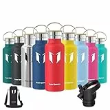 Super Sparrow Trinkflasche Edelstahl - 500ml - Auslaufsicher Thermoskanne, BPA-Frei Wasserflasche - Kohlensäure Thermosflasche für Kinder, Sprudel, Sport, Uni, Schule, Fitness, Outdoor, Camping