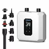 TOPUMP Tragbare elektrische SUP Pumpe 20 PSI, Kabellos Intelligent Zweistufig Aufladen & Entladen, Type-C Schnellladung, Leicht mit 7 Düsen, Auto-Off für Paddleboards, Kajaks, Zelte, Boote