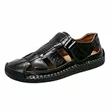Generisch 2025 Bequeme atmungsaktive Outdoor-Sportsandalen für Herren mit verstellbaren Riemen zum Spazierengehen Wandern Strand Herren Schuhe Schwarz Daran (Black 47)