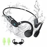 HIFI WALKER Knochenschall Kopfhörer IPX8 wasserdichte Schwimmen Kopfhörer Open-Ear Bluetooth 5.3 Sportkopfhörer mit Mikrofon und 32GB MP3, Laufen, Schwimmen, Schwarz