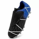 VTASQ Kinder Fußballschuhe Jungen Professionelle Mädchen Kunstrasen Fussballschuhe Sportliche Indoor Outdoor Athletic Soccer Schuhe Trainingsschuhe Blau Schwarz EU36