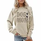 Dog Mom Damen Sweatshirt, Beige, M